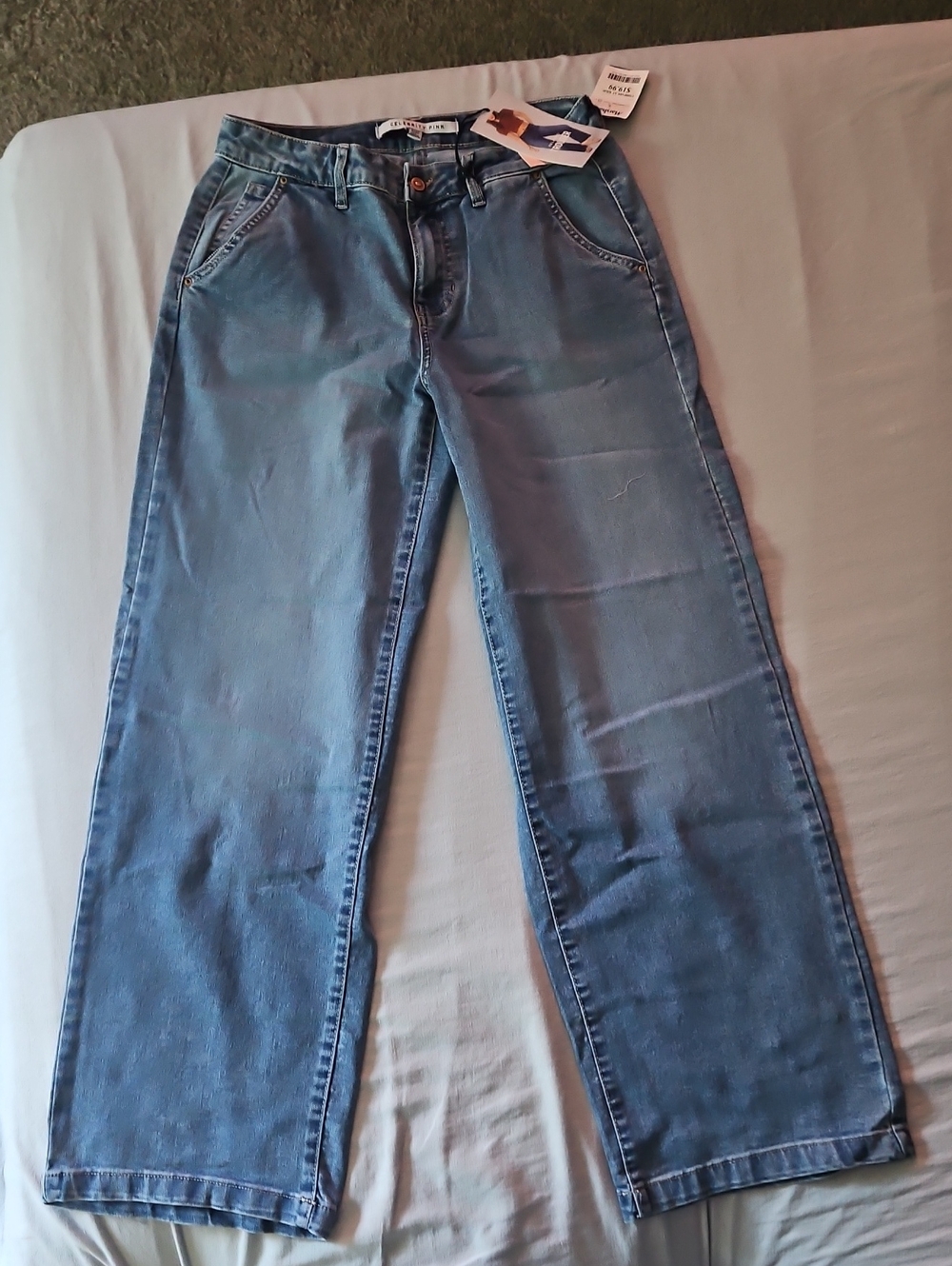 Celebrity Pink Straight-Leg Mid Blue Jeans